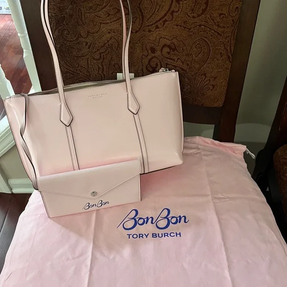 TORY BURCH X Bon Bon • Small Perry Pink Tote Handbag - Picture 5 of 13